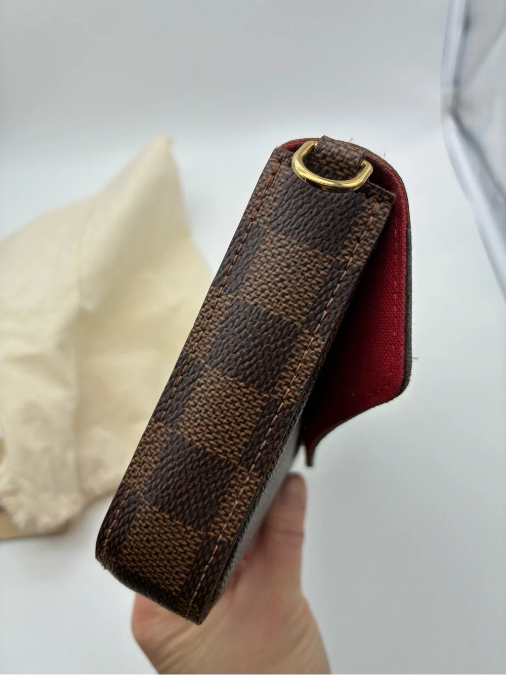 Louis Vuitton damier ebene felicie pochette crossbody bag with LV strap